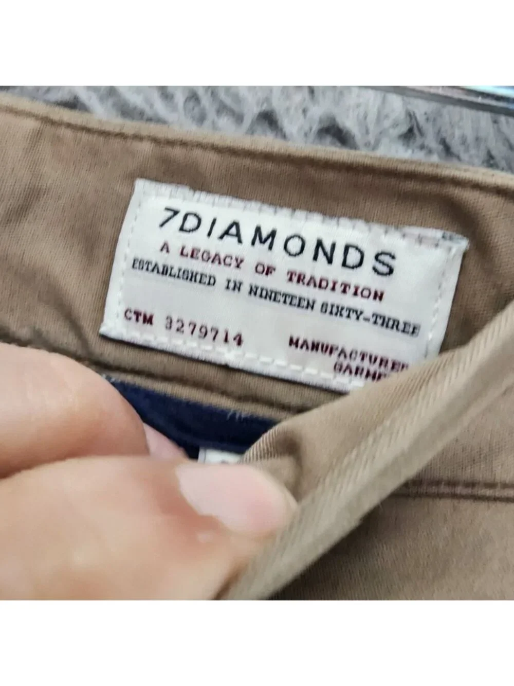 7 Diamonds Pants Mens 29x34 Tan Stretch Mid Rise Straight Fit *NWT*